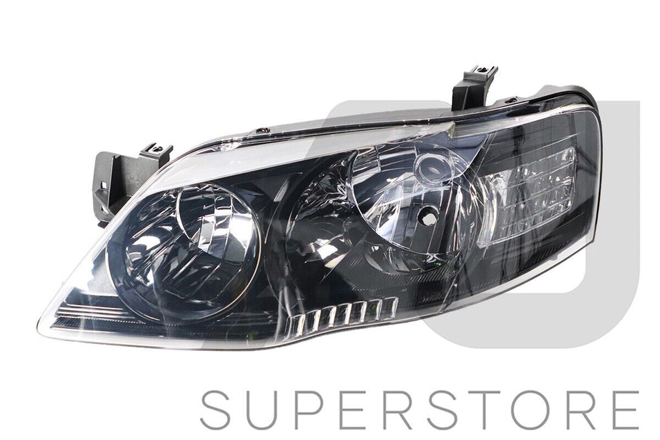 Pair LH+RH Head Light Lamp Black For Ford Falcon BF Series 2 & 3 XT 2006~2011