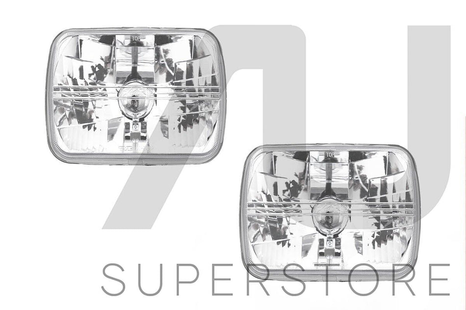 Pair Head Light Lamp Works With H4 Globe Plastic Lens For Holden Rodeo 1988~2003