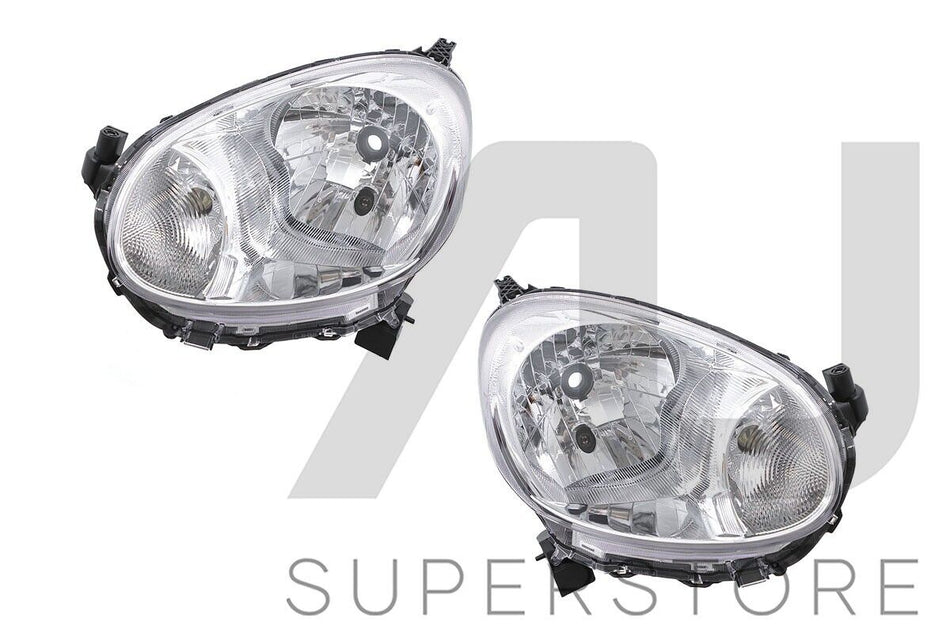Set Pair LH+RH Head Light Lamp (Manual Adjuster) For Nissan Micra K13 10~12