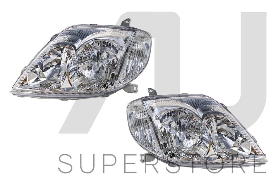 Pair LH+RH Head Light Lamp For Toyota Corolla ZZE122 Sedan Wagon 2001~2007