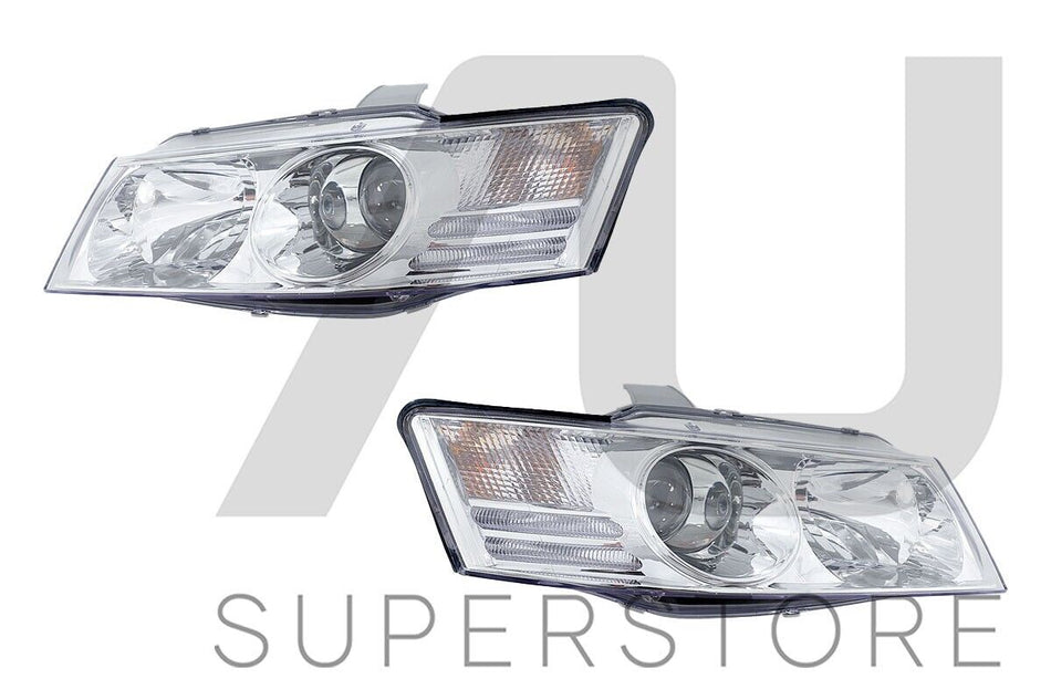 Set Pair LH+RH Head Light Lamp Projector For Holden Commodore VZ Berlina 04~07