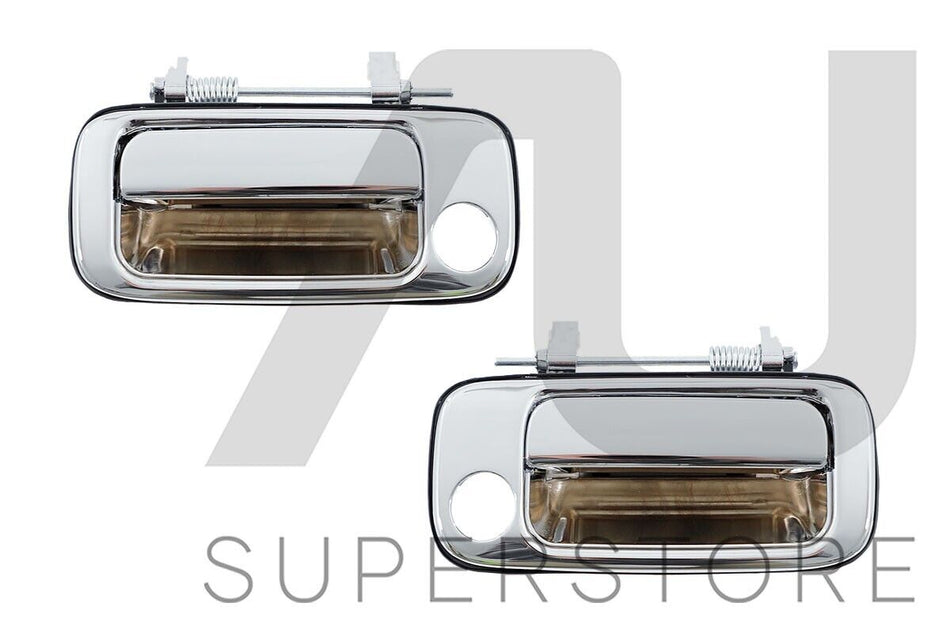 FRONT Pair LH+RH OUTER Door Handle For Toyota Landcruiser 80 Series 90~98 Chrome