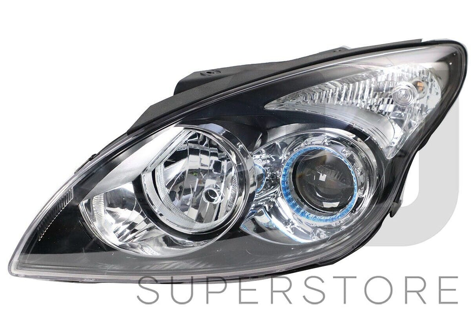 Set Pair LH+RH Head Light Front Lamp Black For Hyundai I30 10~12 Hatch Wagon