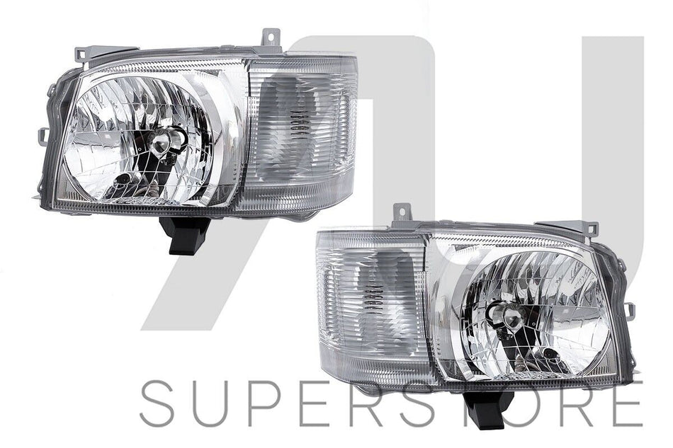 Pair of LH+RH Head Light Lamp Chrome Fits Toyota Hiace TRH KDH Van Bus 2005~2010