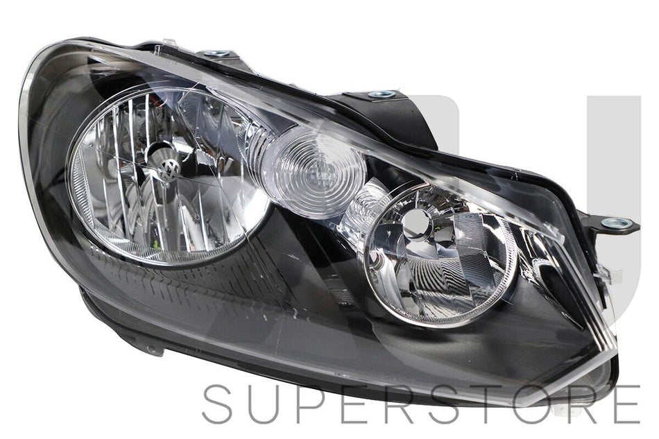 RH RHS Right Hand Head Light Lamp Halogen Black For VW Volkswagen Golf Mk6 08~13